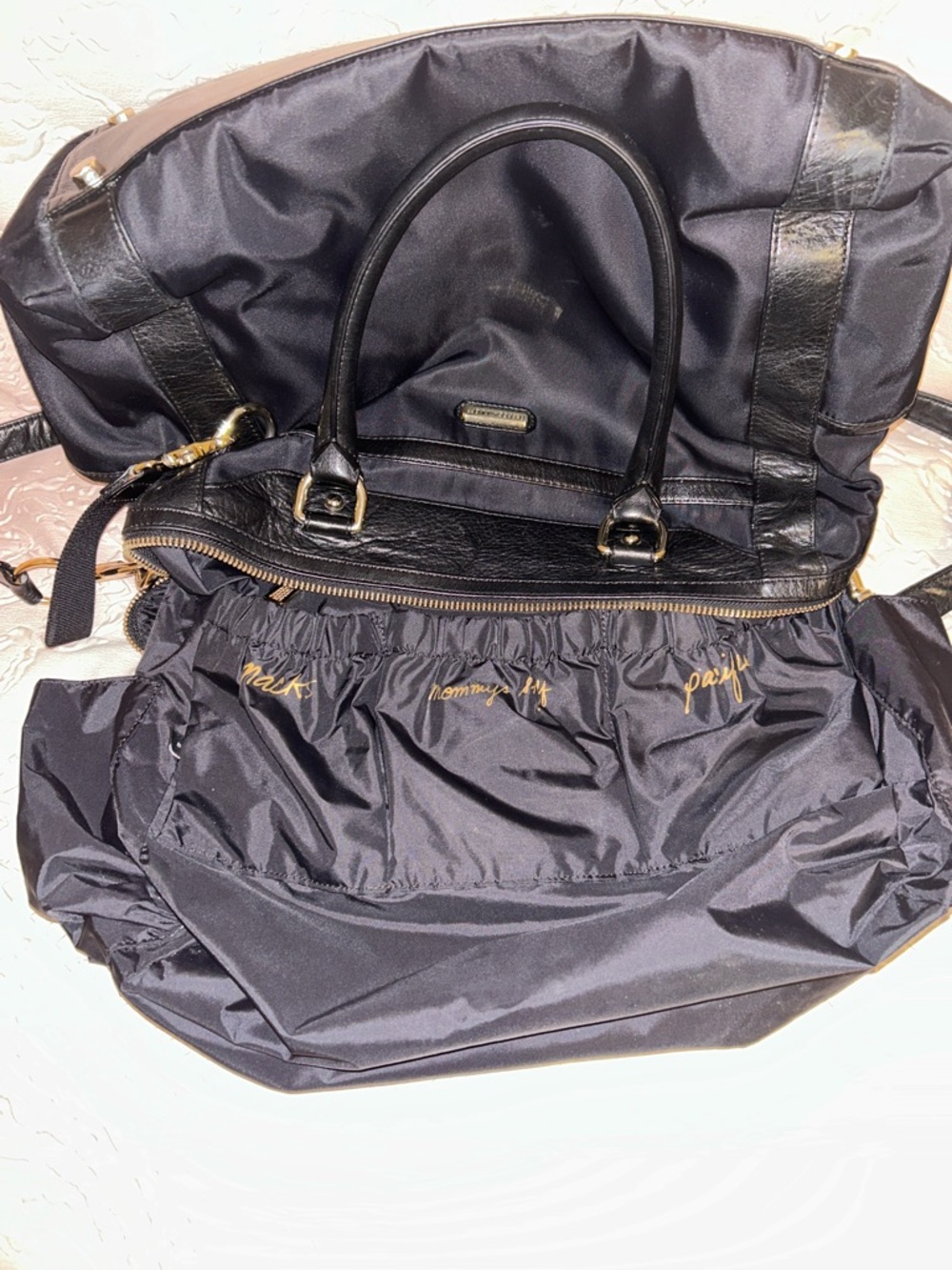 Rebecca Minkoff Black Nylon and Leather Diaper Bag with Gold Hardware - Picture 10 of 10